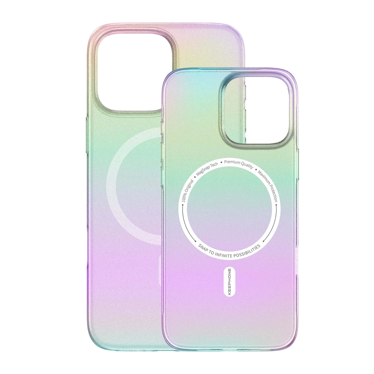 Keephone iPhone 16 Pro Fantasia Gökkuşağı Magsafe Kılıf - Beyaz