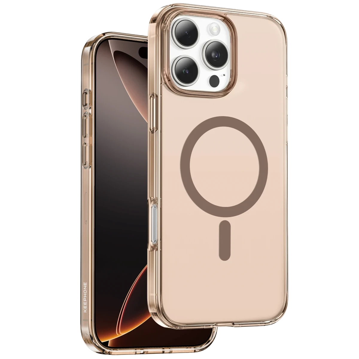 Keephone Apple iPhone 16 Pro Hybrid Pro Magsafe Kılıf - Çöl Titanyum