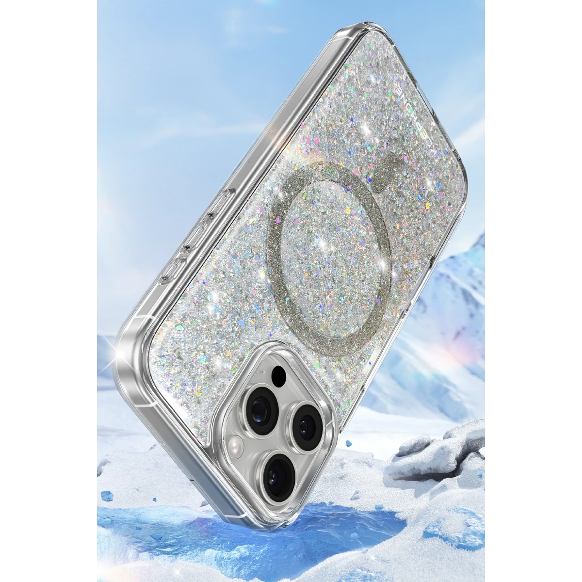 Keephone Apple iPhone 16 Pro Interstellar Glitter Magsafe Kılıf - Gümüş