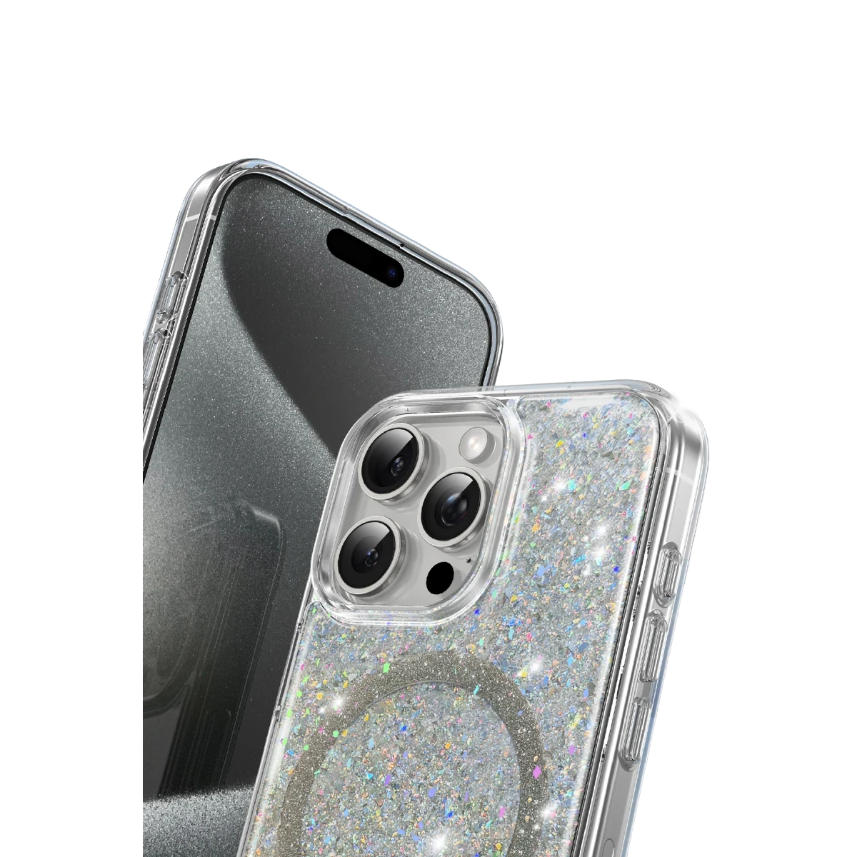 Keephone Apple iPhone 16 Pro Interstellar Glitter Magsafe Kılıf - Gümüş