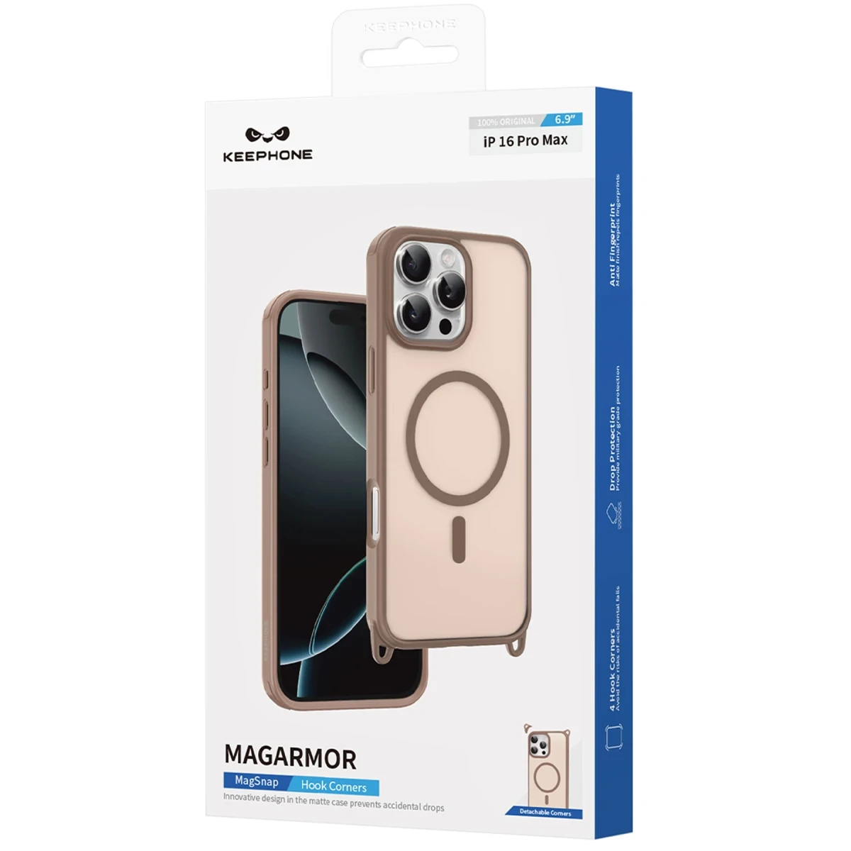 Keephone Apple iPhone 16 Pro MagArmor Magsafe Kılıf - Çöl Titanyum