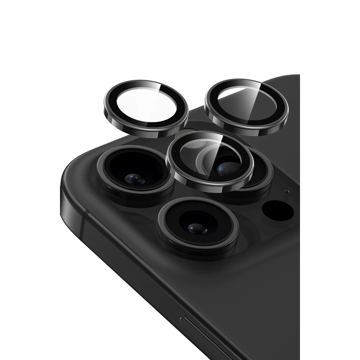 Keephone Apple iPhone 16 Pro Max Bright PVD Metal Kamera Lens - Titanyum