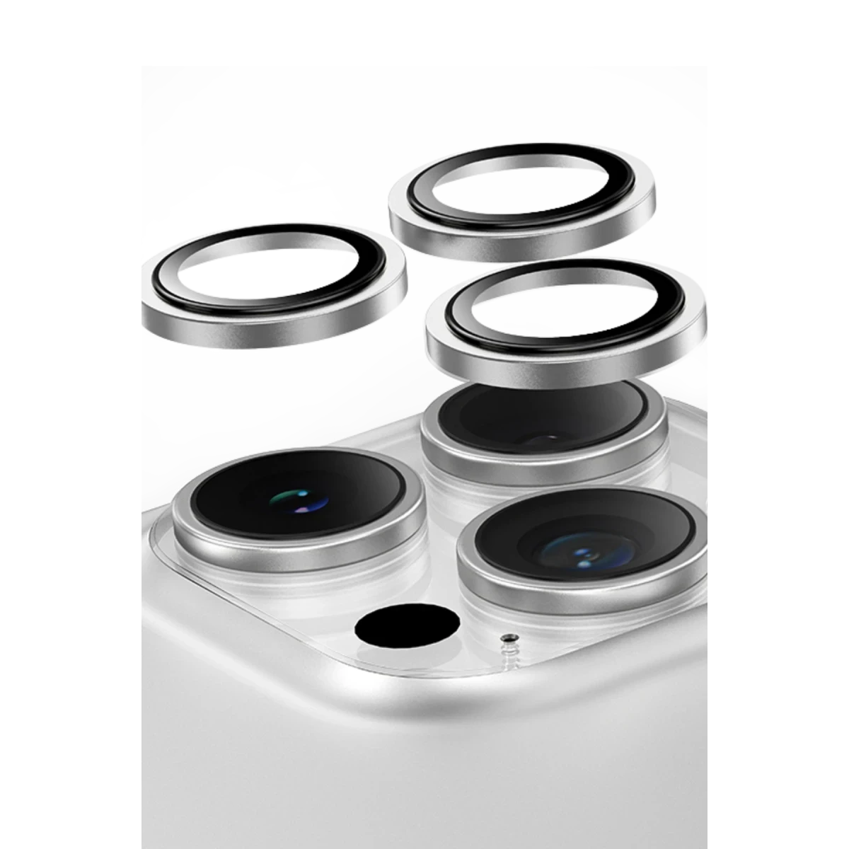 Keephone iPhone 16 Pro Max Capital Alüminyum AR Kamera Lens Koruyucu - Çöl Titanyum