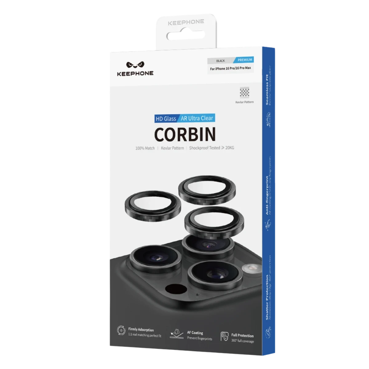Keephone iPhone 16 Pro Max Corbin Kamera Lens - Siyah
