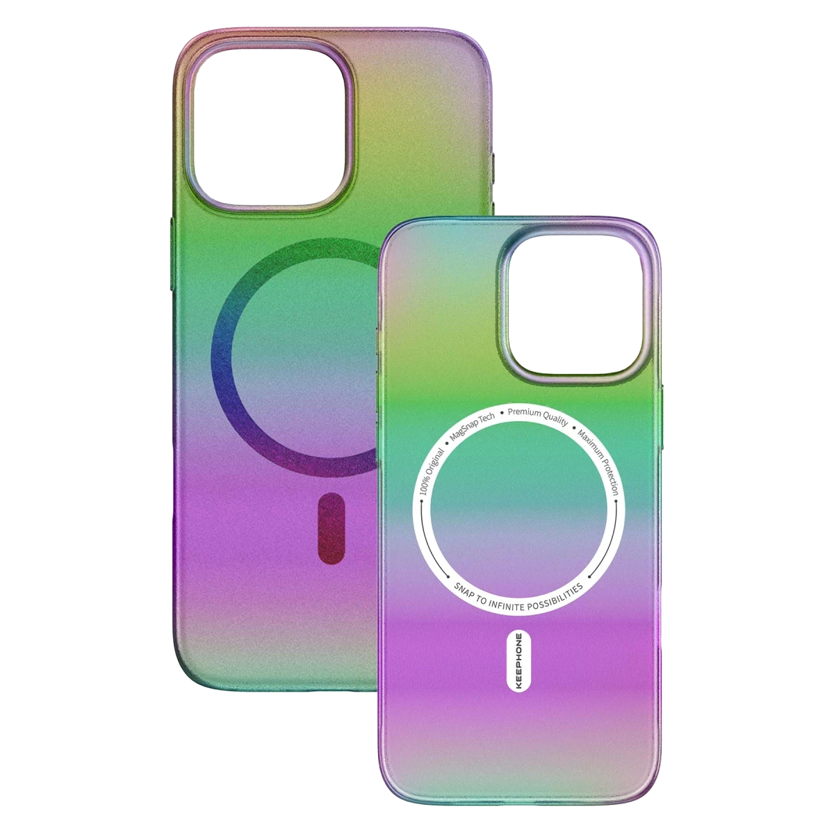 Keephone iPhone 16 Pro Max Fantasia Gökkuşağı Magsafe Kılıf - Siyah