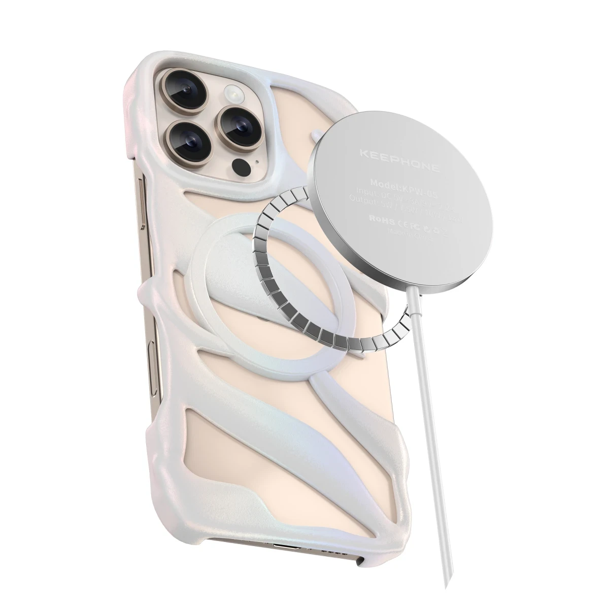 Keephone Apple iPhone 16 Pro Max Helios Magsafe Kılıf - Beyaz