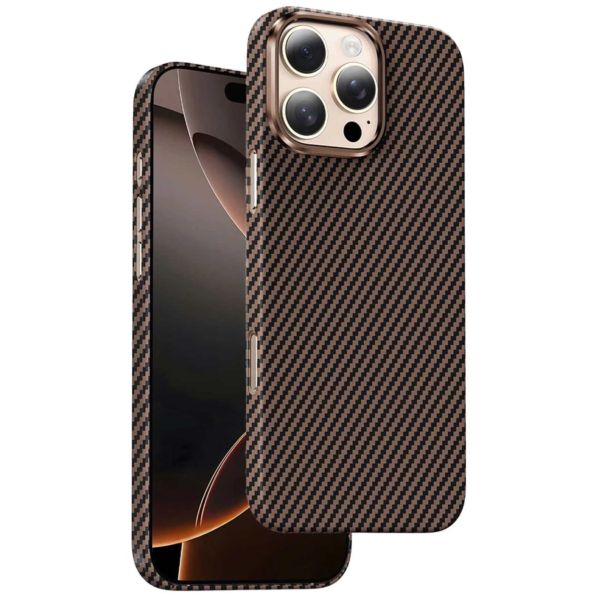 Keephone iPhone 16 Pro Max Kevlar Magsafe Kılıf - Bronz