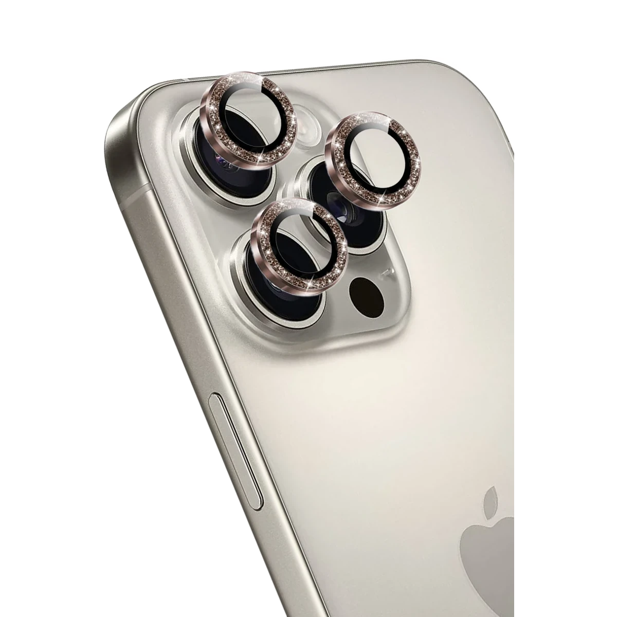 Keephone Apple iPhone 16 Pro Max Maria Simli Kamera Lens Koruyucu - Çöl Titanyum