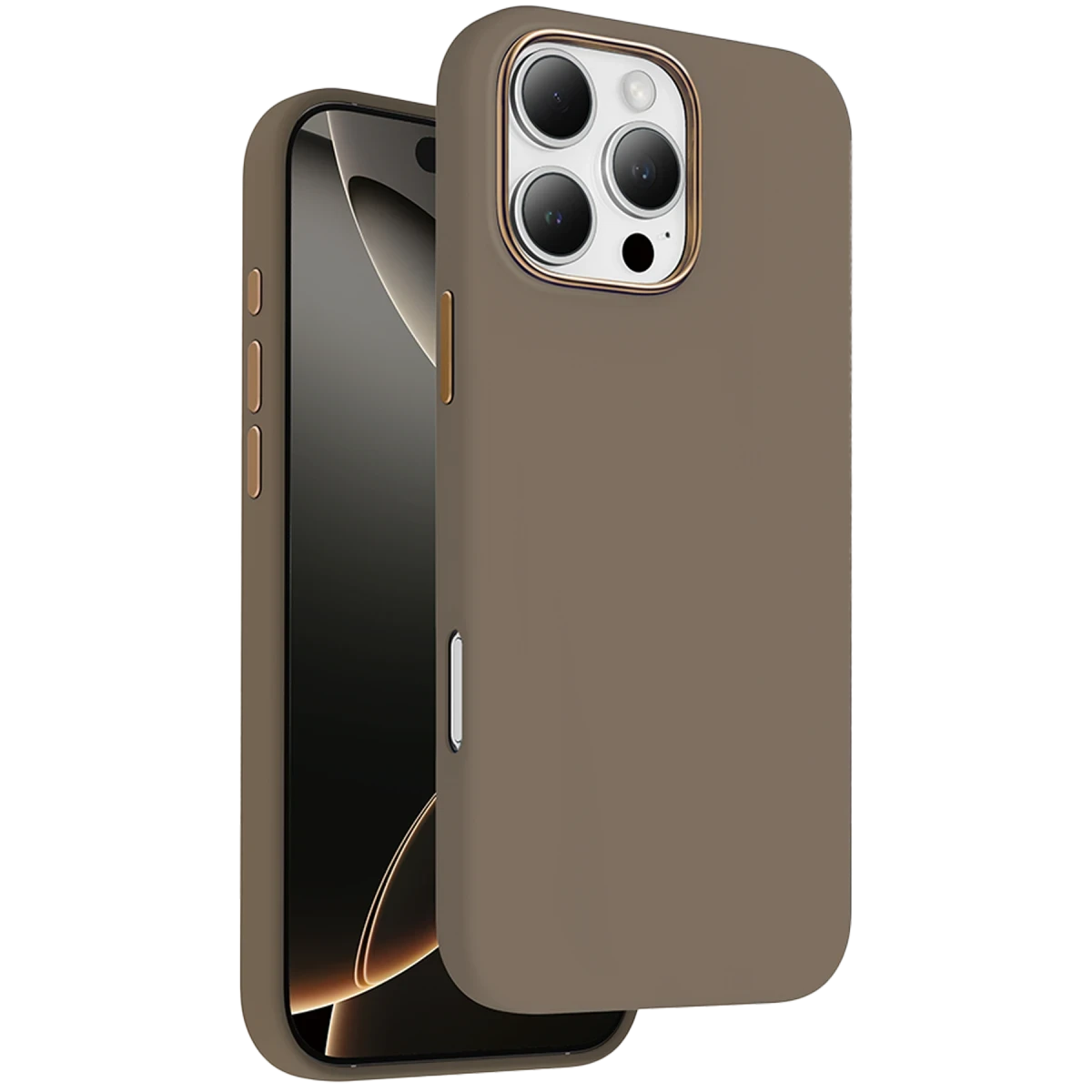 Keephone Apple iPhone 16 Pro Max Rosana Silikon Kılıf - Çöl Titanyum