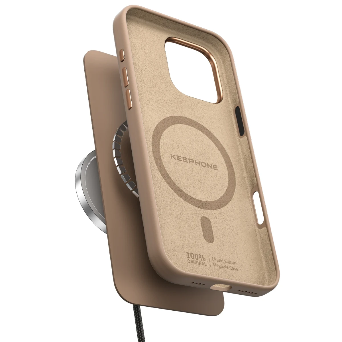 Keephone Apple iPhone 16 Pro Max Rosana Silikon Kılıf - Natural Titanyum