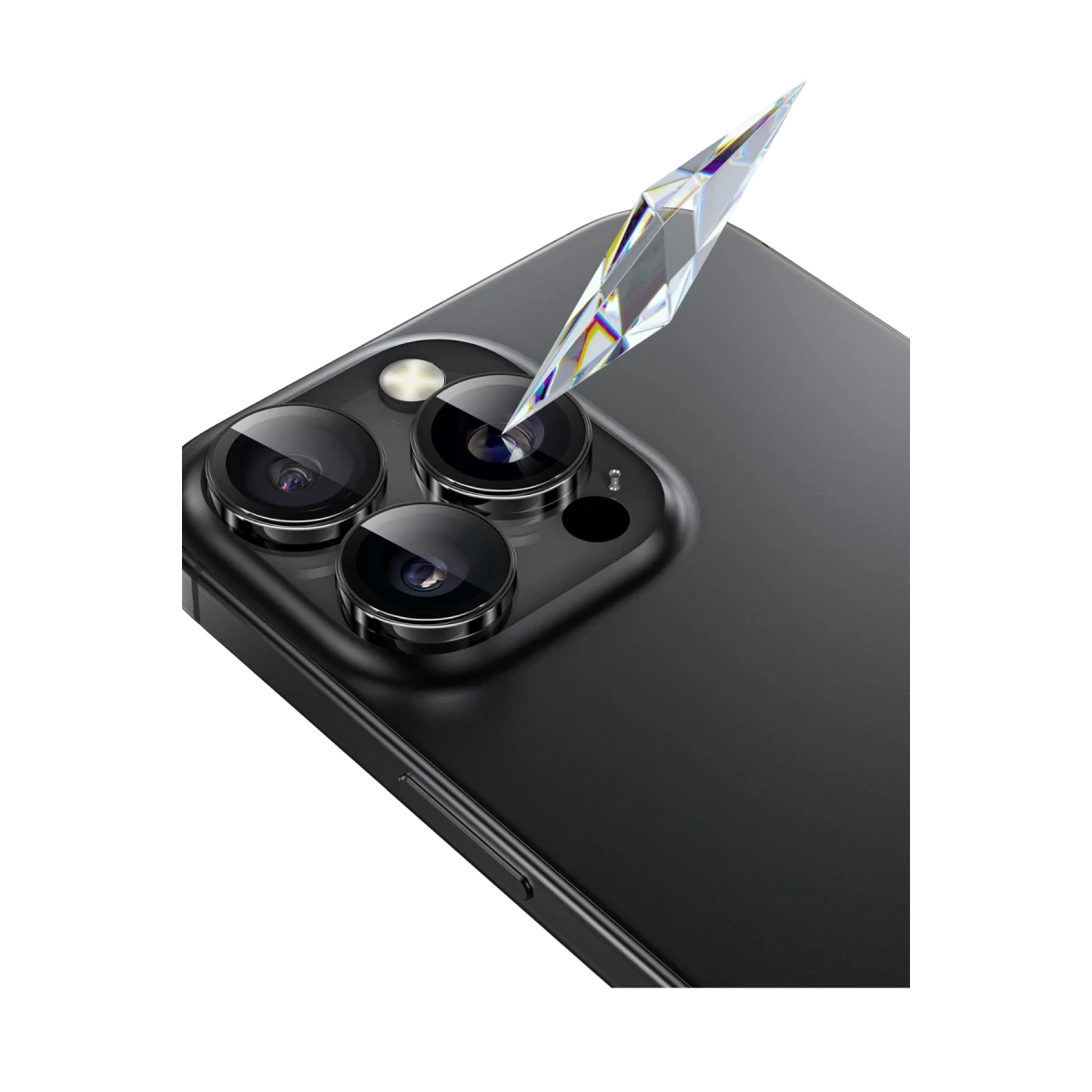 Keephone iPhone 16 Pro Max Sapphire PVD Kamera Lens - Siyah