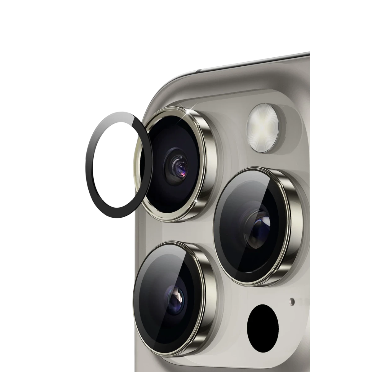 Keephone Apple iPhone 16 Pro Max Sapphire PVD Kamera Lens - Siyah