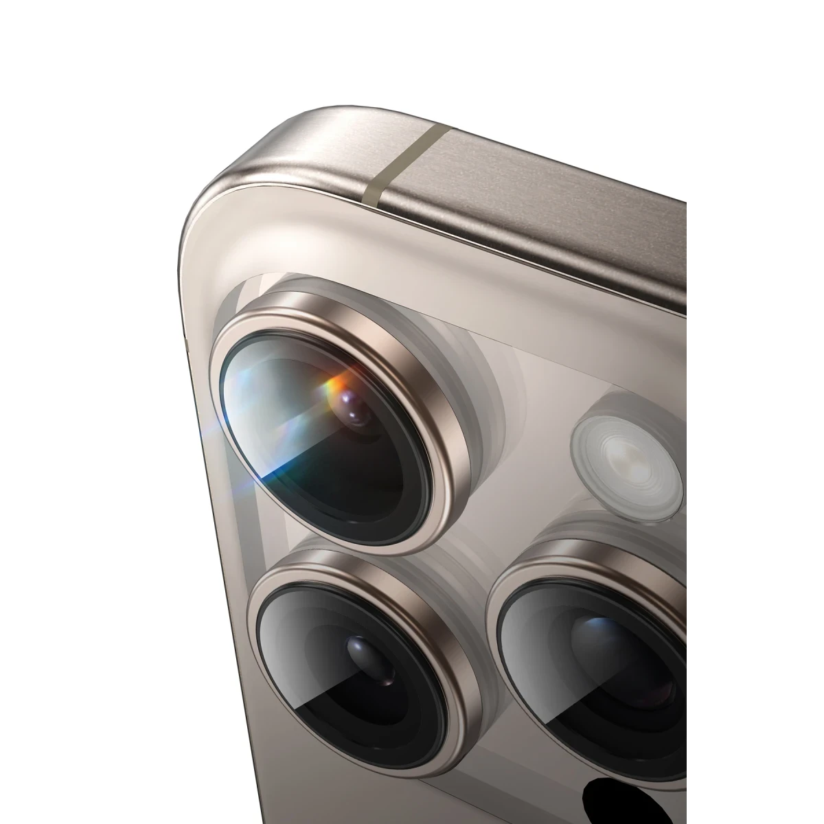 Keephone iPhone 16 Pro Max Silikon Metal Kamera Lens Koruyucu - Natural Grey