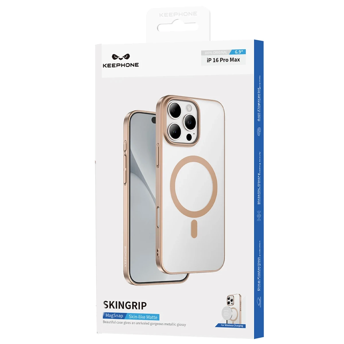 Keephone Apple iPhone 16 Pro Max Skingrip Magsafe Kılıf - Siyah Titanyum
