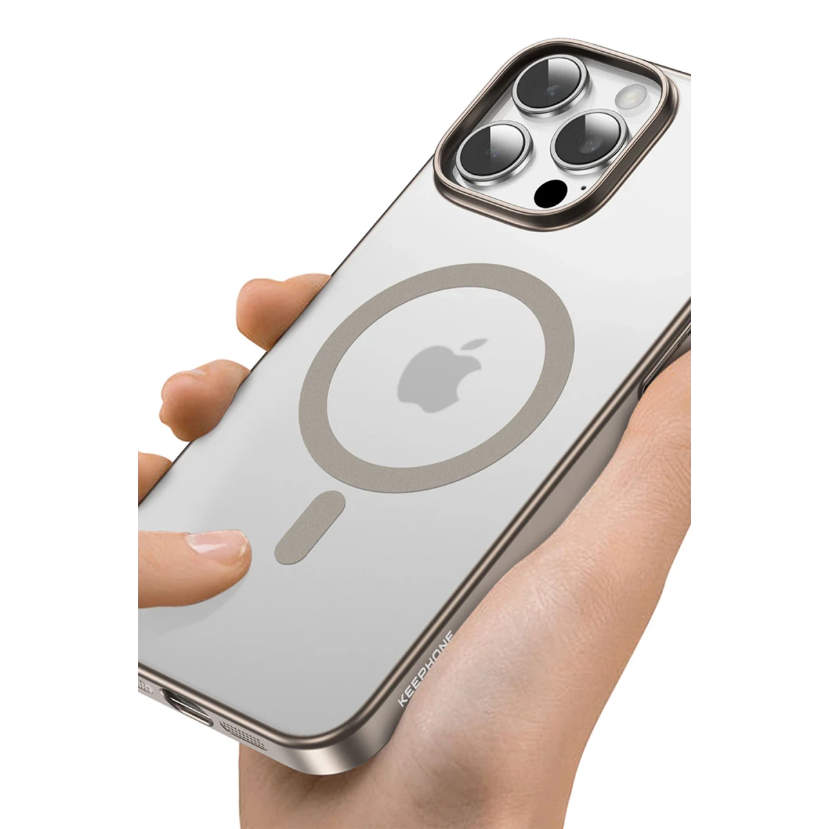 Keephone Apple iPhone 16 Pro Max Skingrip Magsafe Kılıf - Siyah Titanyum