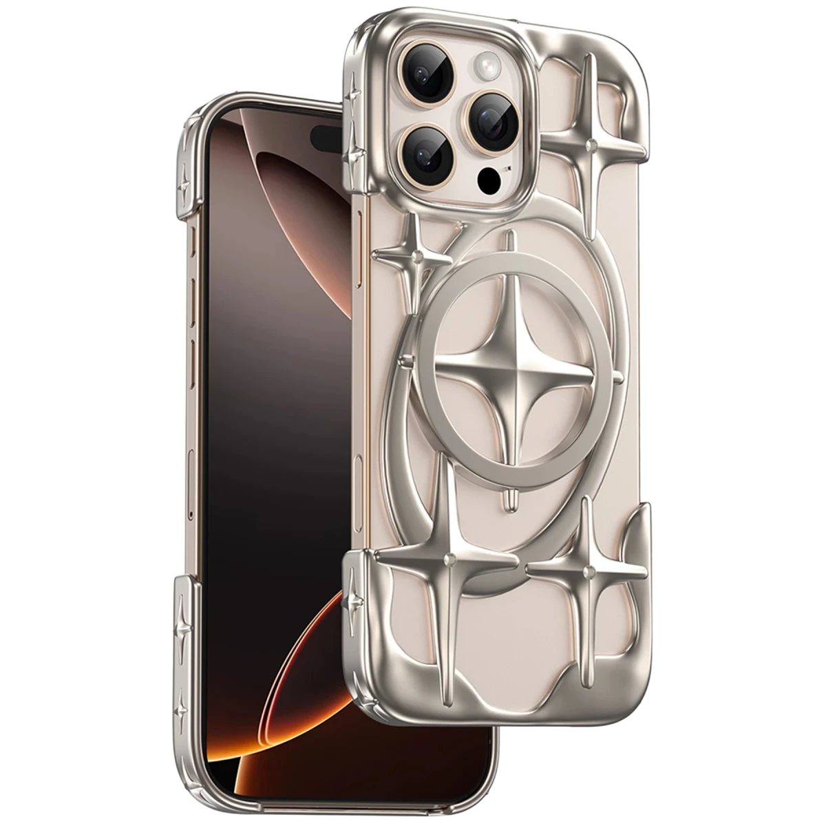 Keephone Apple iPhone 16 Pro Max Stella Magsafe Kılıf - Gold