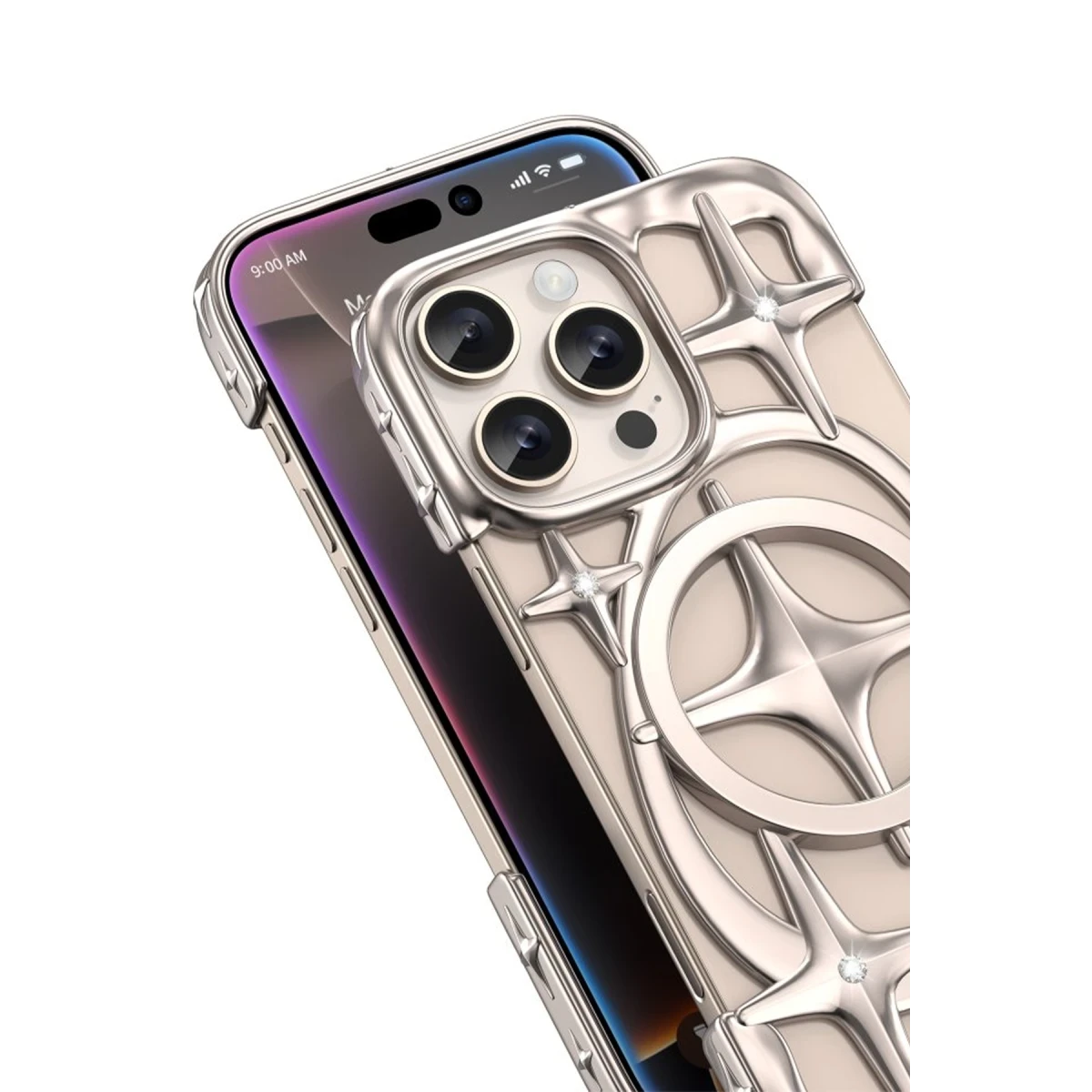 Keephone iPhone 16 Pro Max Stella Magsafe Kılıf - Gold