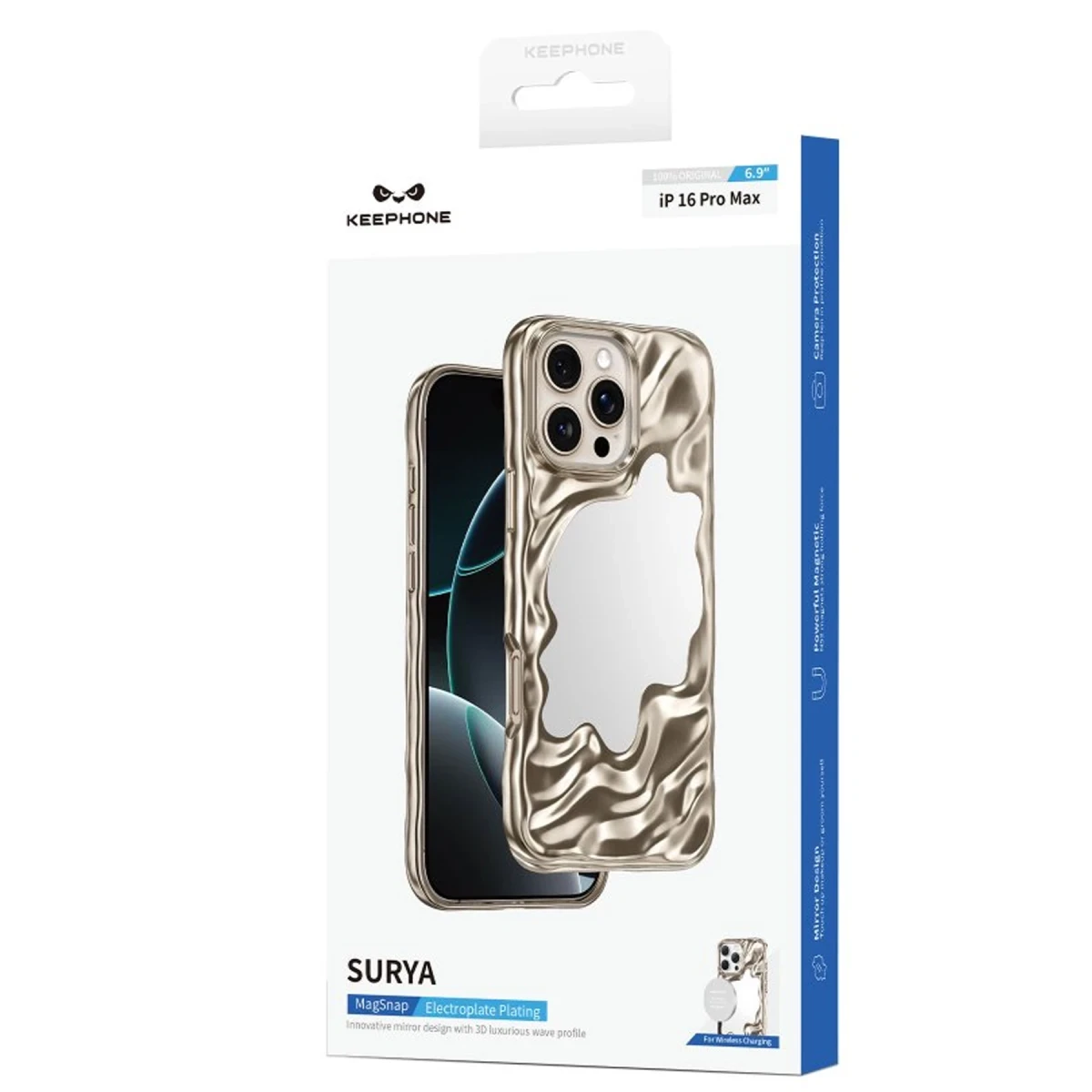 Keephone iPhone 16 Pro Max Surya Magsafe Kılıf - Gold