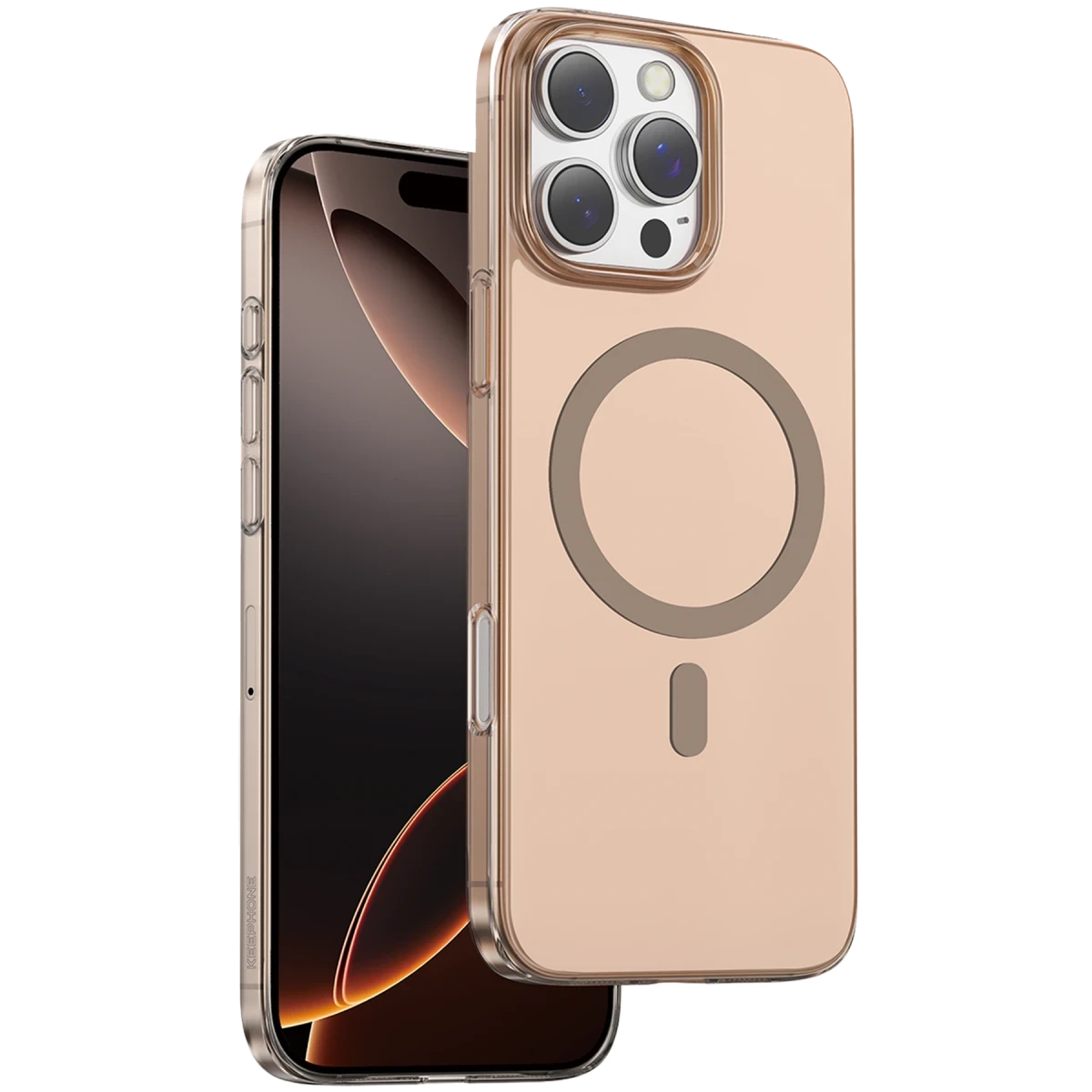 Keephone Apple iPhone 16 Pro Max X-Crystal Slim Magsafe Kılıf - Çöl Titanyum
