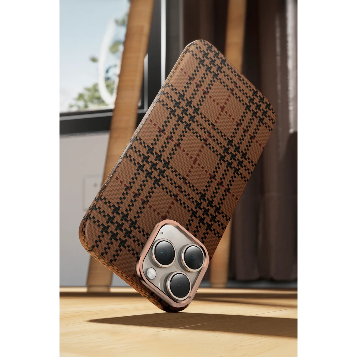 Keephone Apple iPhone 16 Pro Scots Kevlar Magsafe Kılıf - Natural Grey