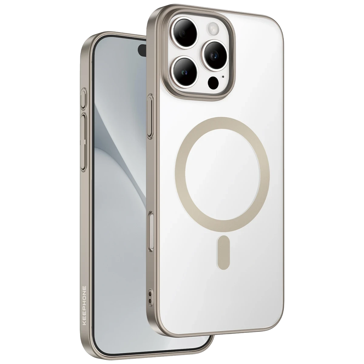 Keephone iPhone 16 Pro Skingrip Magsafe Kılıf - Natural Titanyum