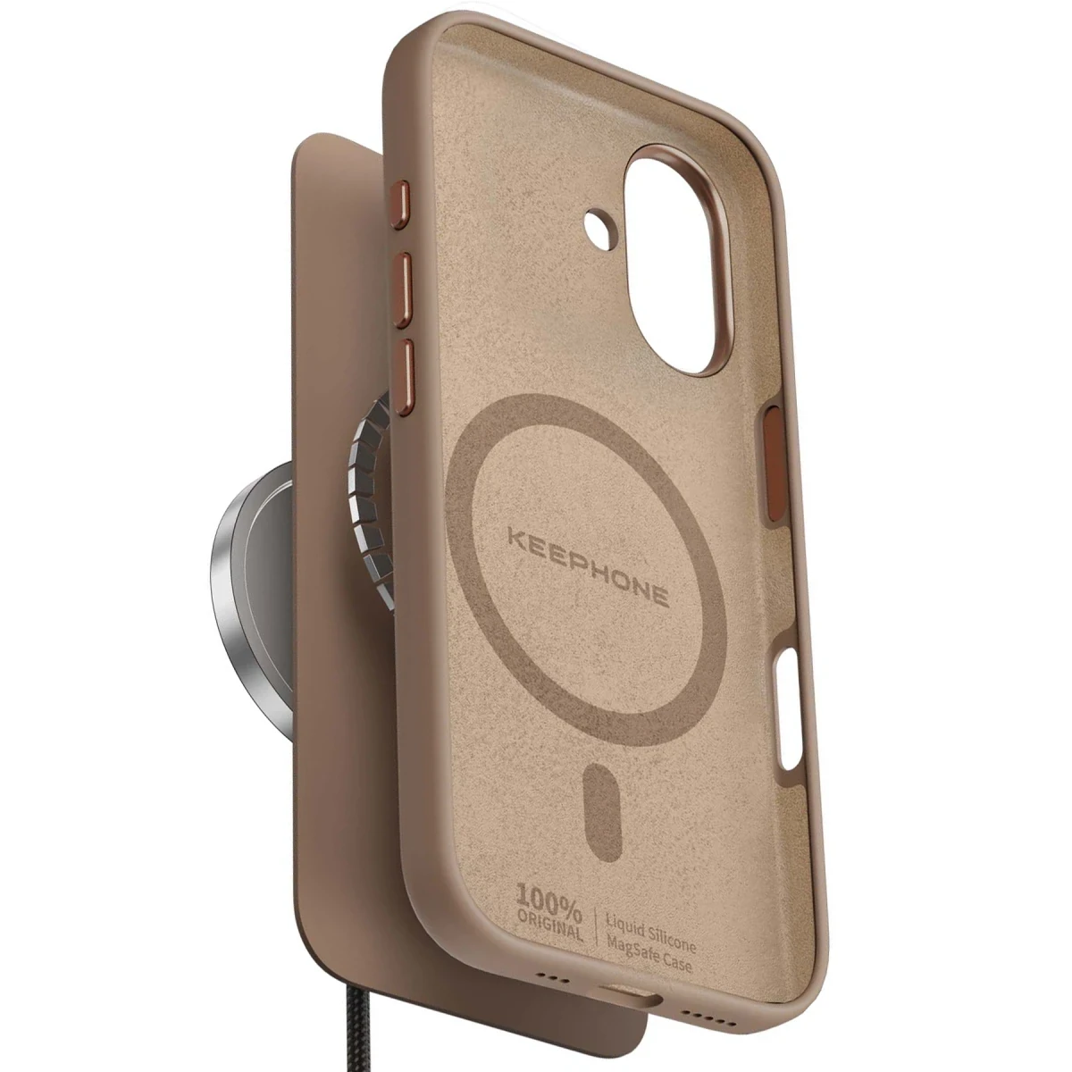 Keephone iPhone 16 Rosana Silikon Kılıf - Natural Titanyum