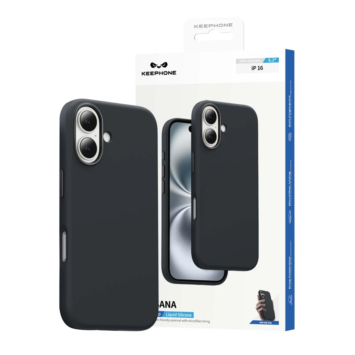 Keephone iPhone 16 Rosana Silikon Kılıf - Siyah