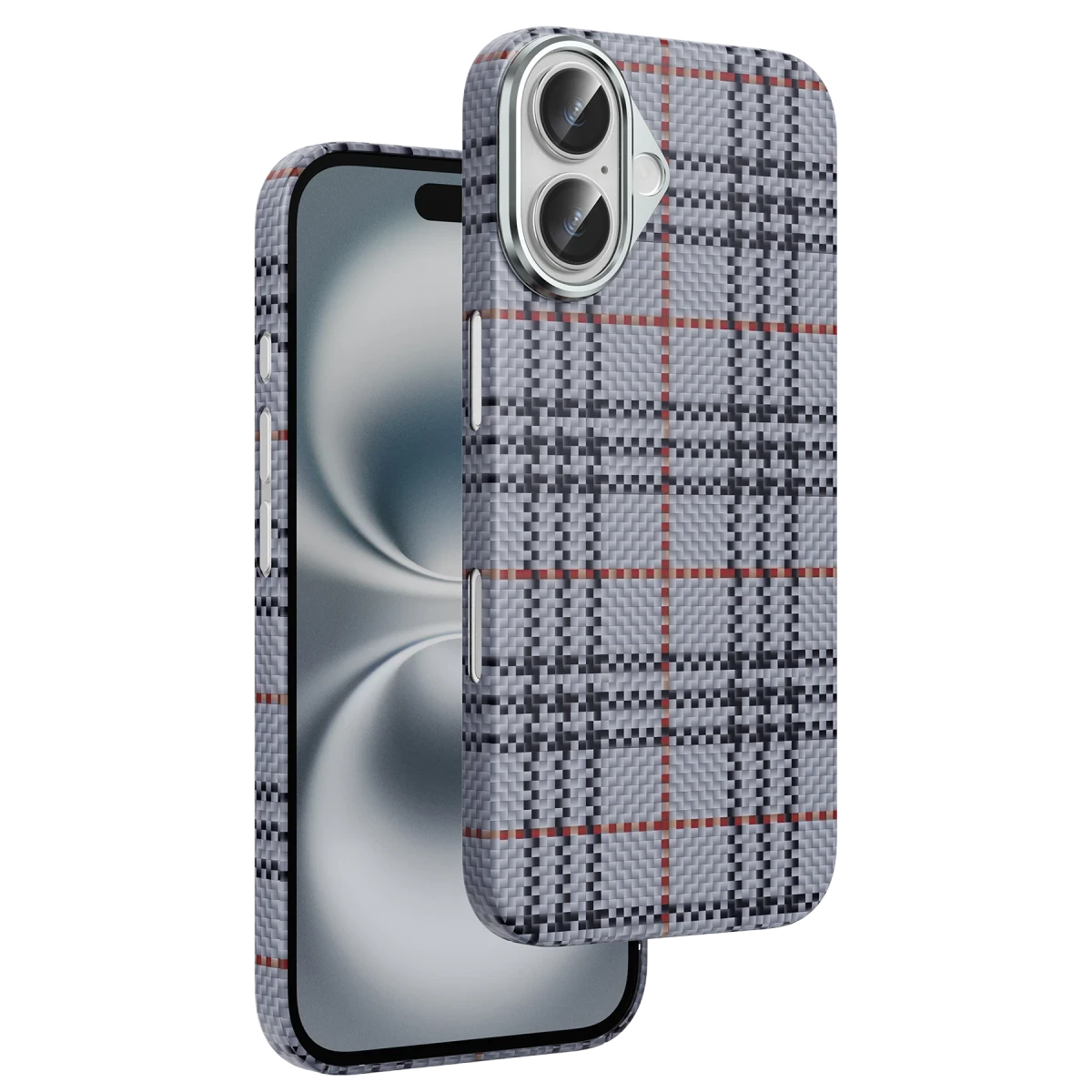 Keephone iPhone 16 Scots Kevlar Magsafe Kılıf - Natural Grey