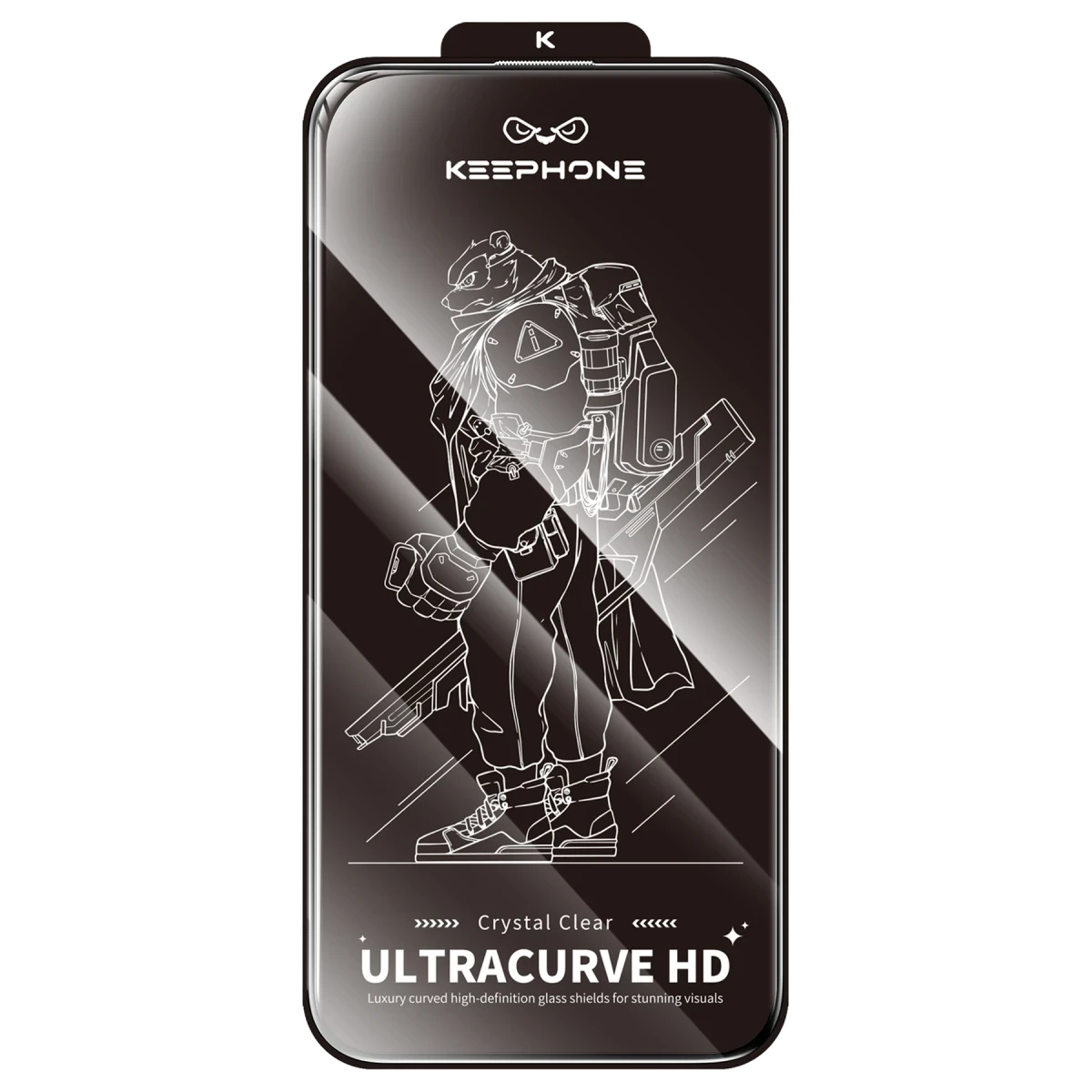Keephone iPhone 16 UltraCurve HD 3D Cam Ekran Koruyucu - Siyah