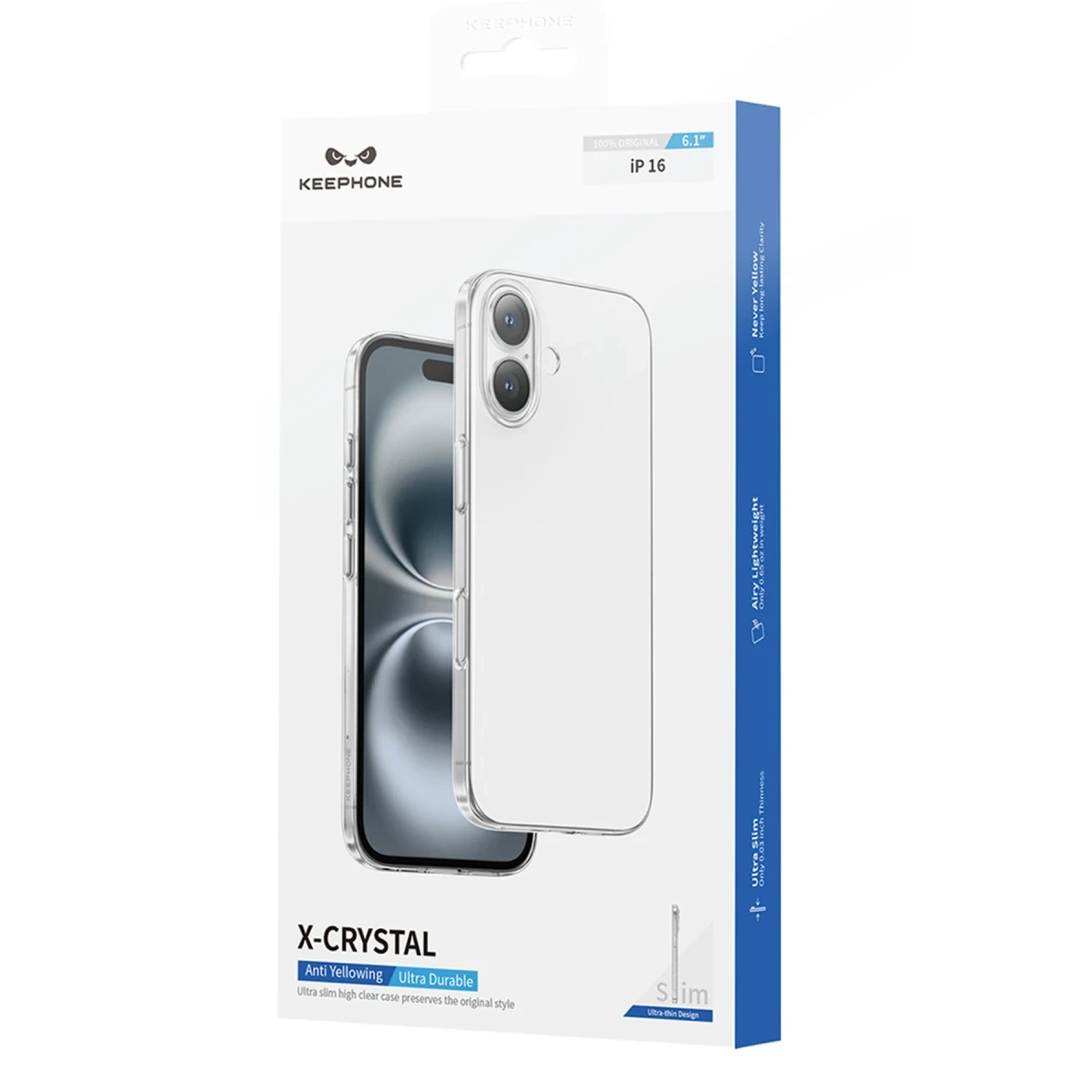 Keephone iPhone 16 X-Crystal Slim Kılıf - Şeffaf