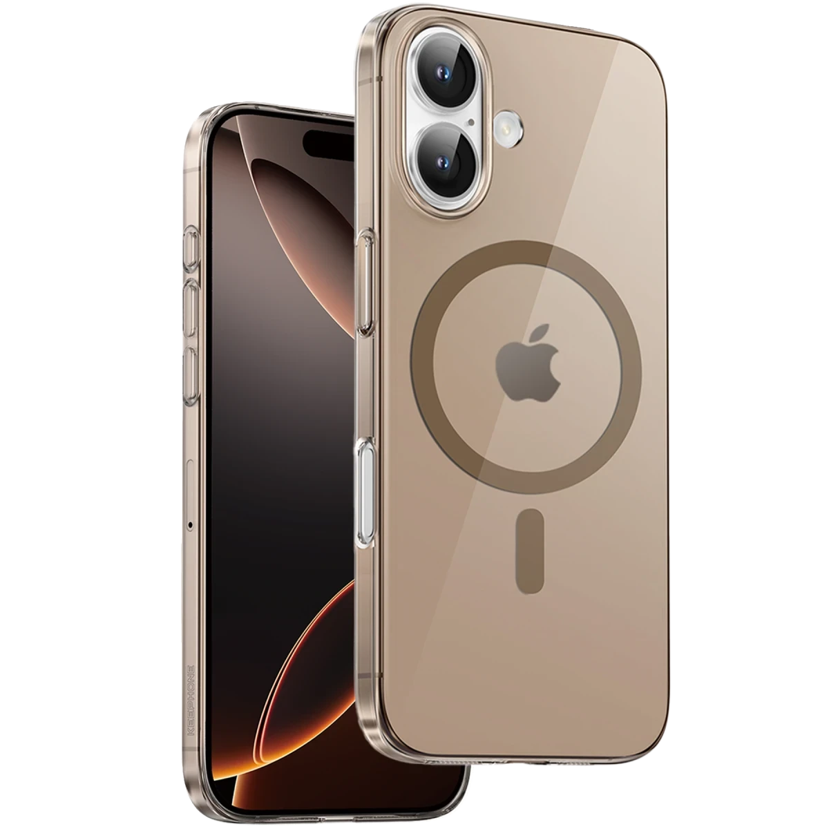 Keephone Apple iPhone 16 X-Crystal Slim Magsafe Kılıf - Çöl Titanyum