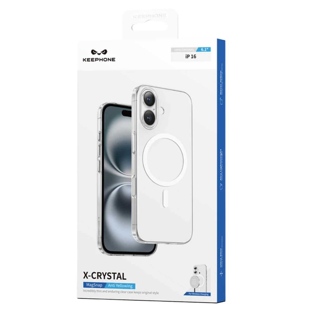 Keephone Apple iPhone 16 X-Crystal Slim Magsafe Kılıf - Siyah
