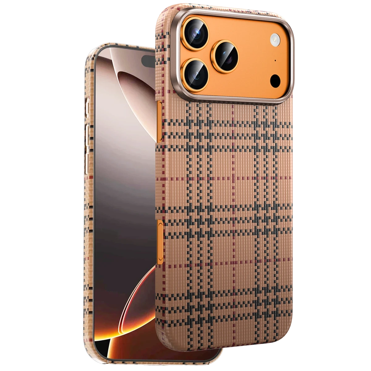 Keephone iPhone 17 Pro Scots Kevlar Magsafe Kılıf - Çöl Titanyum
