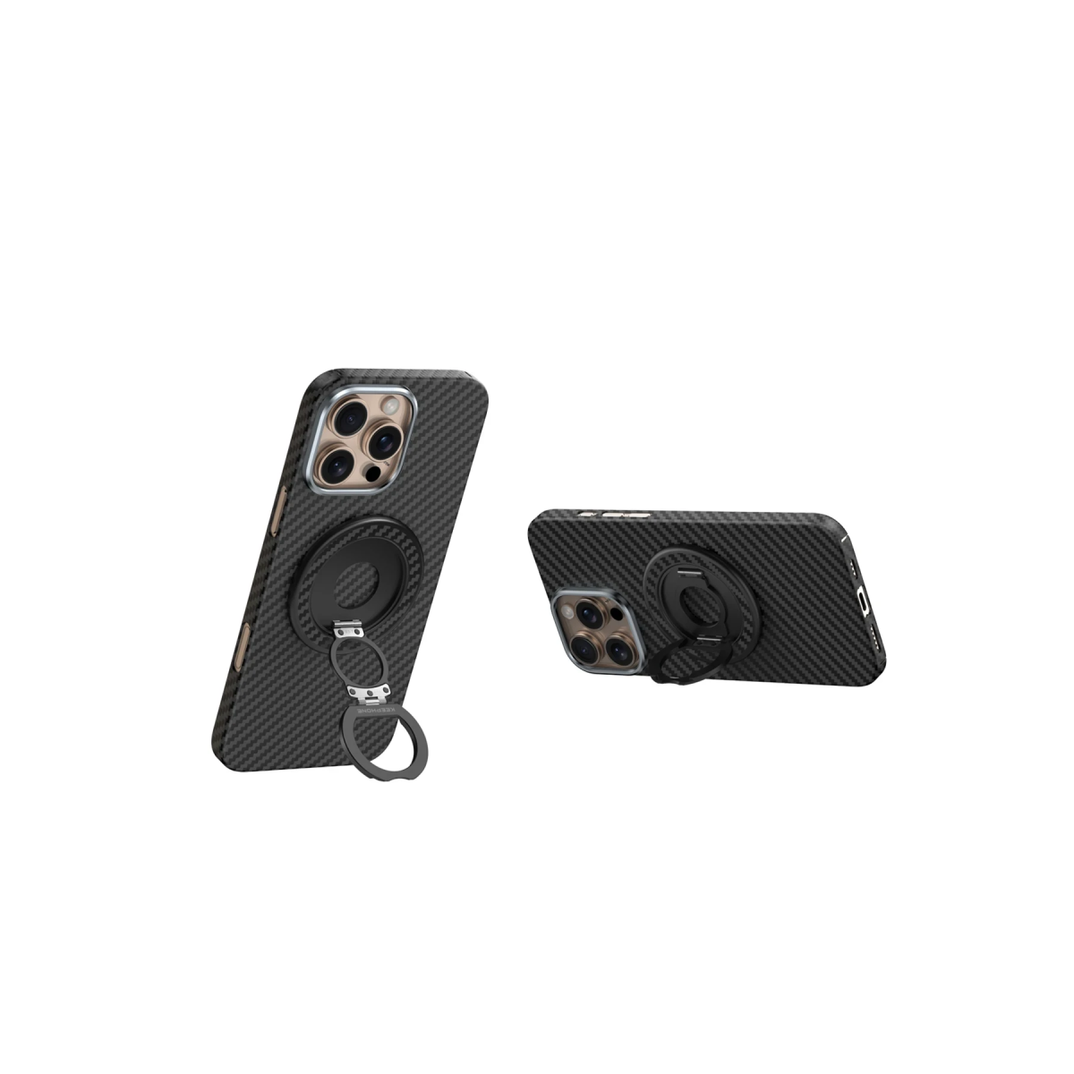 Keephone Kevlar Grip 360 Manyetik Magsafe Kickstand Yüzük - Black Robin