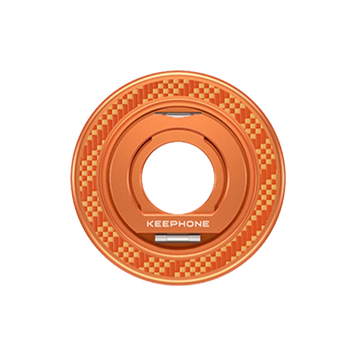 Keephone Kevlar Grip 360 Manyetik Magsafe Kickstand Yüzük - Coral Orange
