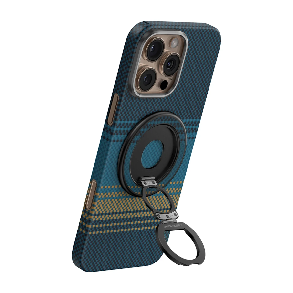 Keephone Kevlar Grip 360 Manyetik Magsafe Kickstand Yüzük - Turuncu