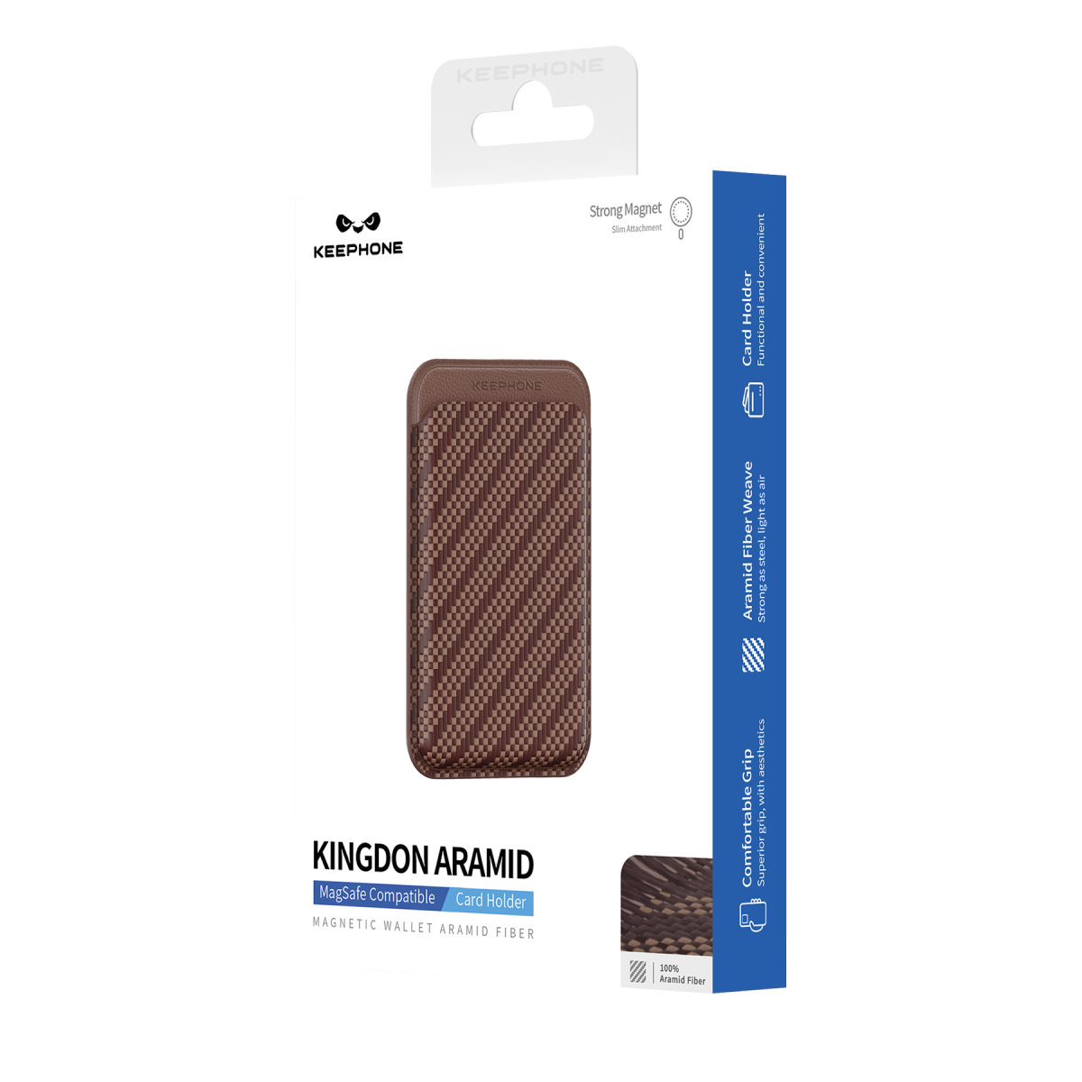 Keephone Kingdon Aramid Fiber Magsafe Uyumlu Kartlık - Bordo
