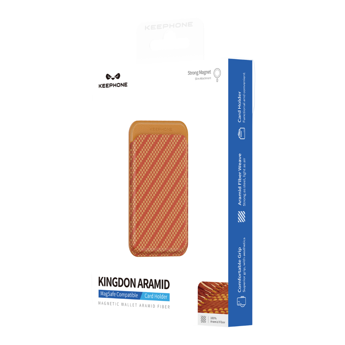 Keephone Kingdon Aramid Fiber Magsafe Uyumlu Kartlık - Siyah