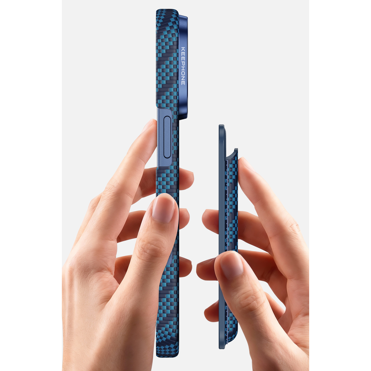 Keephone Kingdon Aramid Fiber Magsafe Uyumlu Kartlık - Jet Black