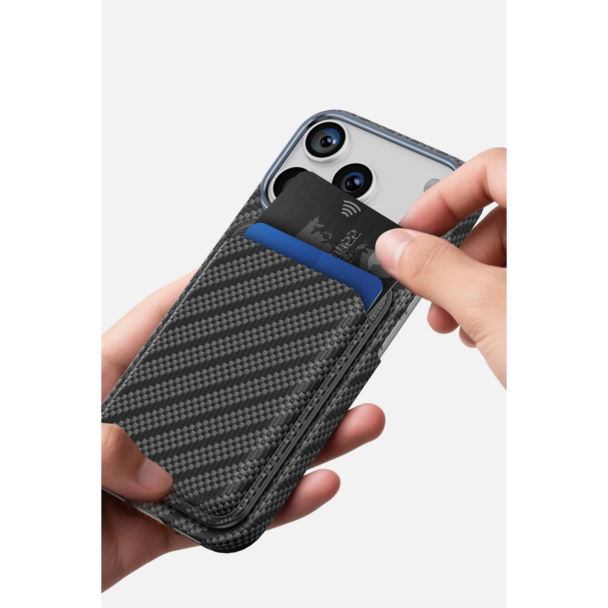 Keephone Kingdon Aramid Fiber Magsafe Uyumlu Kartlık - Twill Black