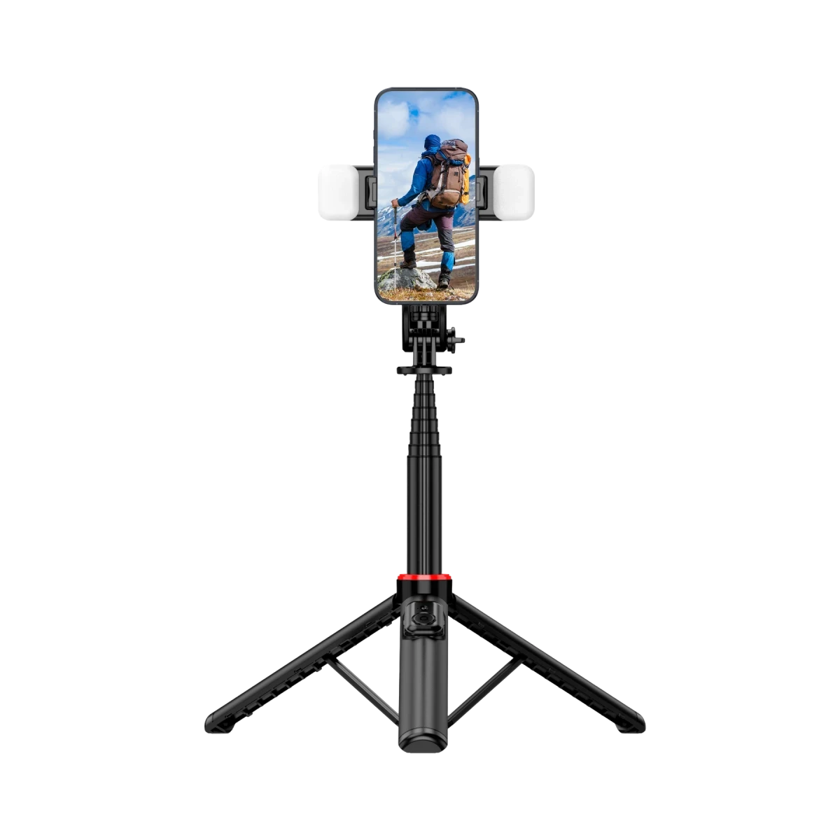 Keephone KP-LA01 Selfy 360 Derece Ayarlanabilir Led Işıklı 133.5cm BT Selfie Çubuğu - Siyah
