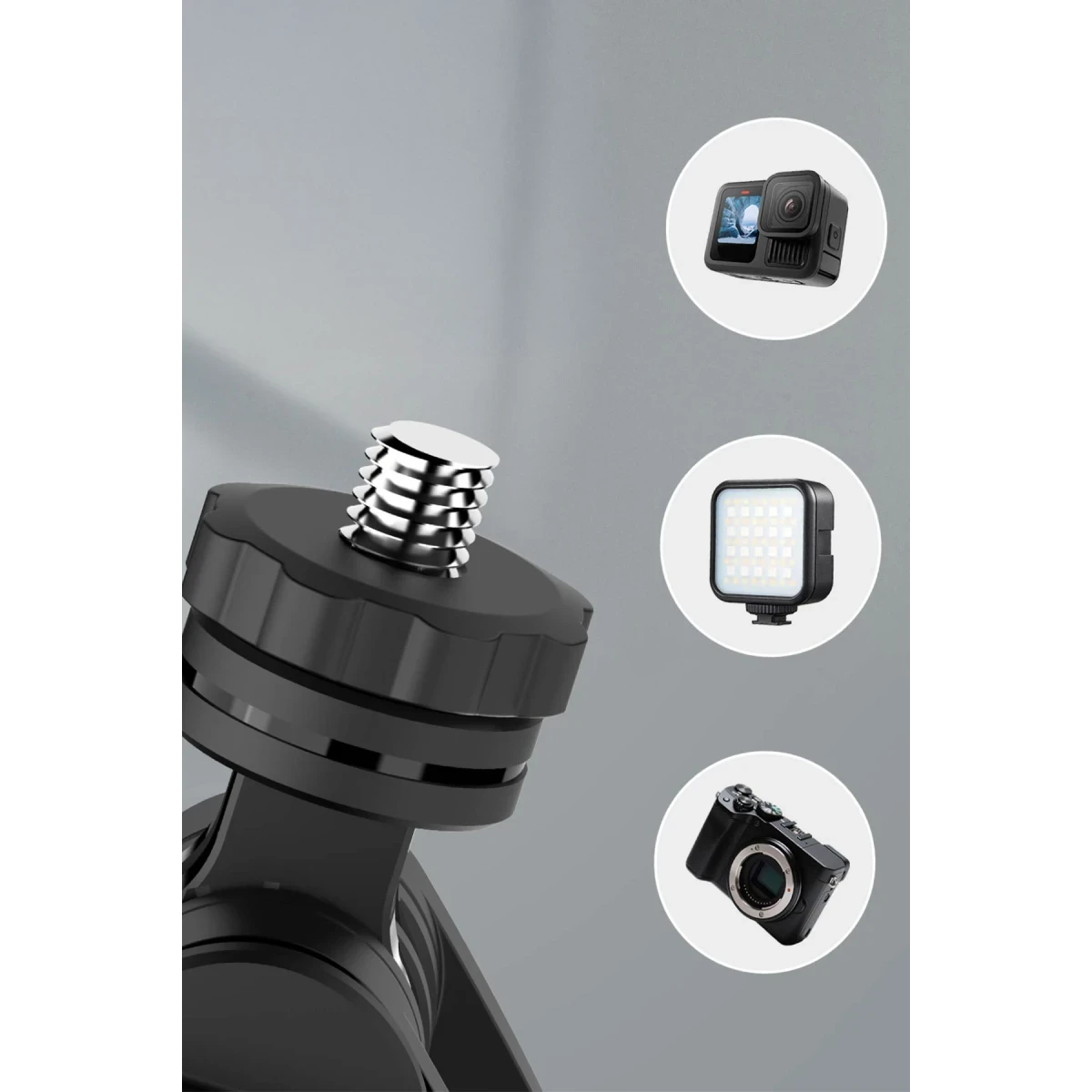 Keephone KP-LA06 BuddyCam 360 Derece AI Auto-Tracking Özellikli BT Selfie Gimbal – Siyah