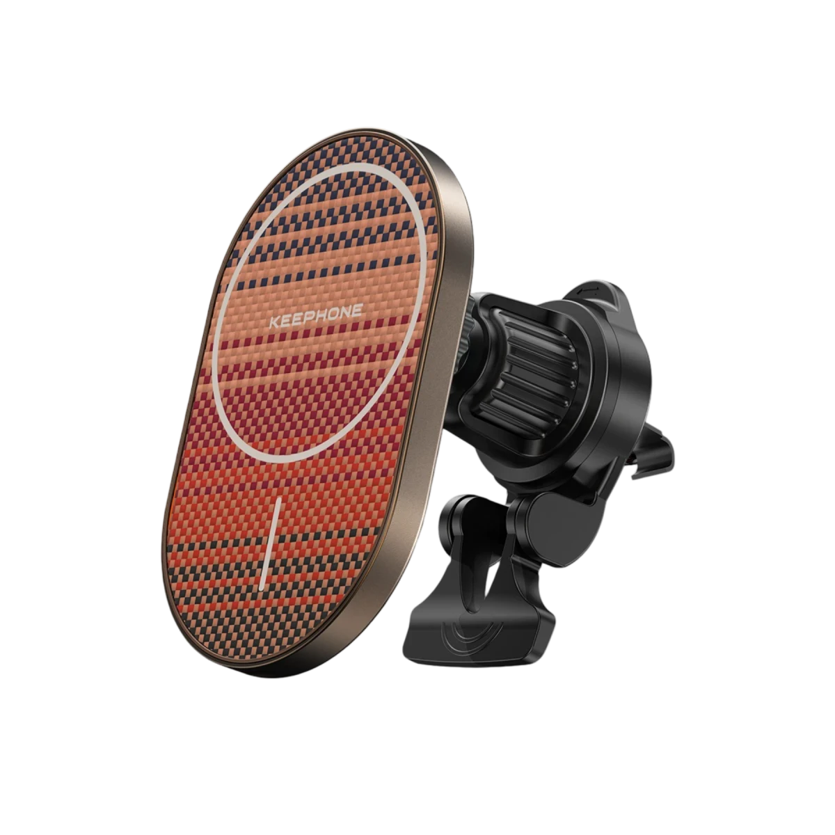 Keephone KPW-081 Kevlar Seanova 2in1 360 Derece Ayarlanabilir 15W Kablosuz Şarj Destekli Manyetik Magsafe Telefon Tutucu - Gün Batımı