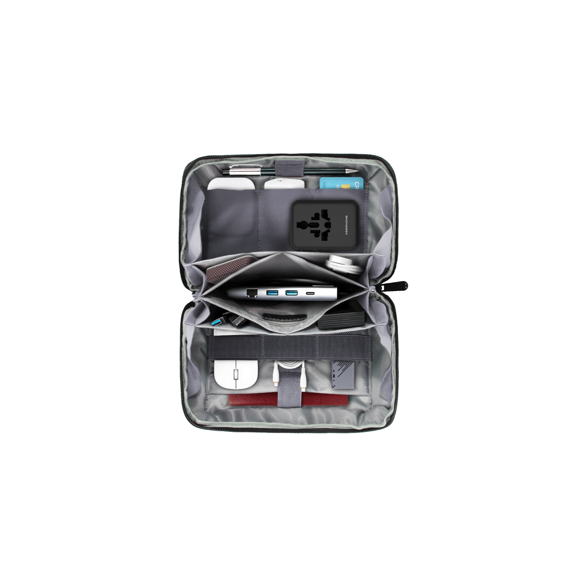 Keephone KP-LB03 Lindy Çok Amaçlı Seyahat Organizer Çantası - Siyah