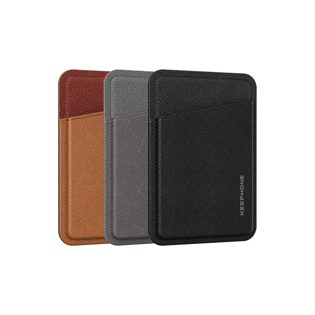 Keephone Locky Deri Magsafe Kartlık - Gri