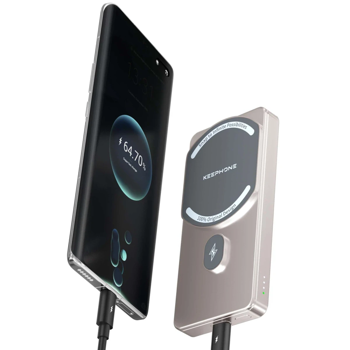 Keephone PB36 MagCube 5.000 mAh Type-C 20W PD Magsafe Destekli Powerbank - Koyu Gri