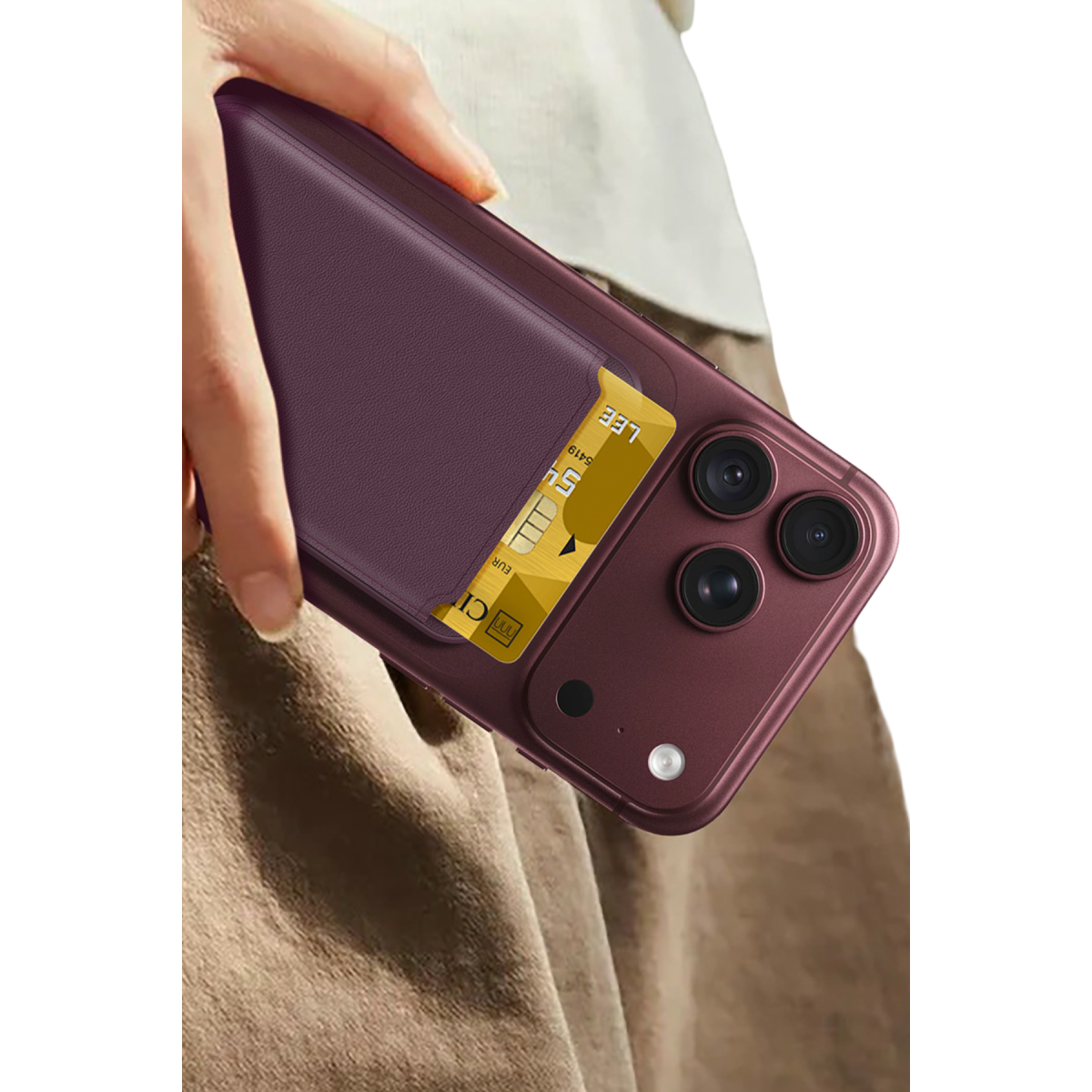 Keephone MagFold Deri Manyetik Cüzdan - Bordo