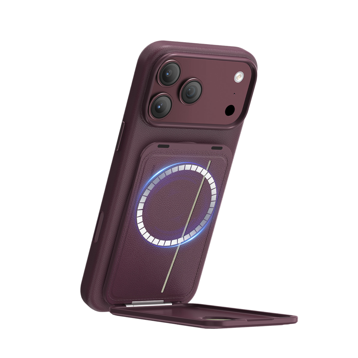 Keephone MagFold Deri Manyetik Cüzdan - Bordo