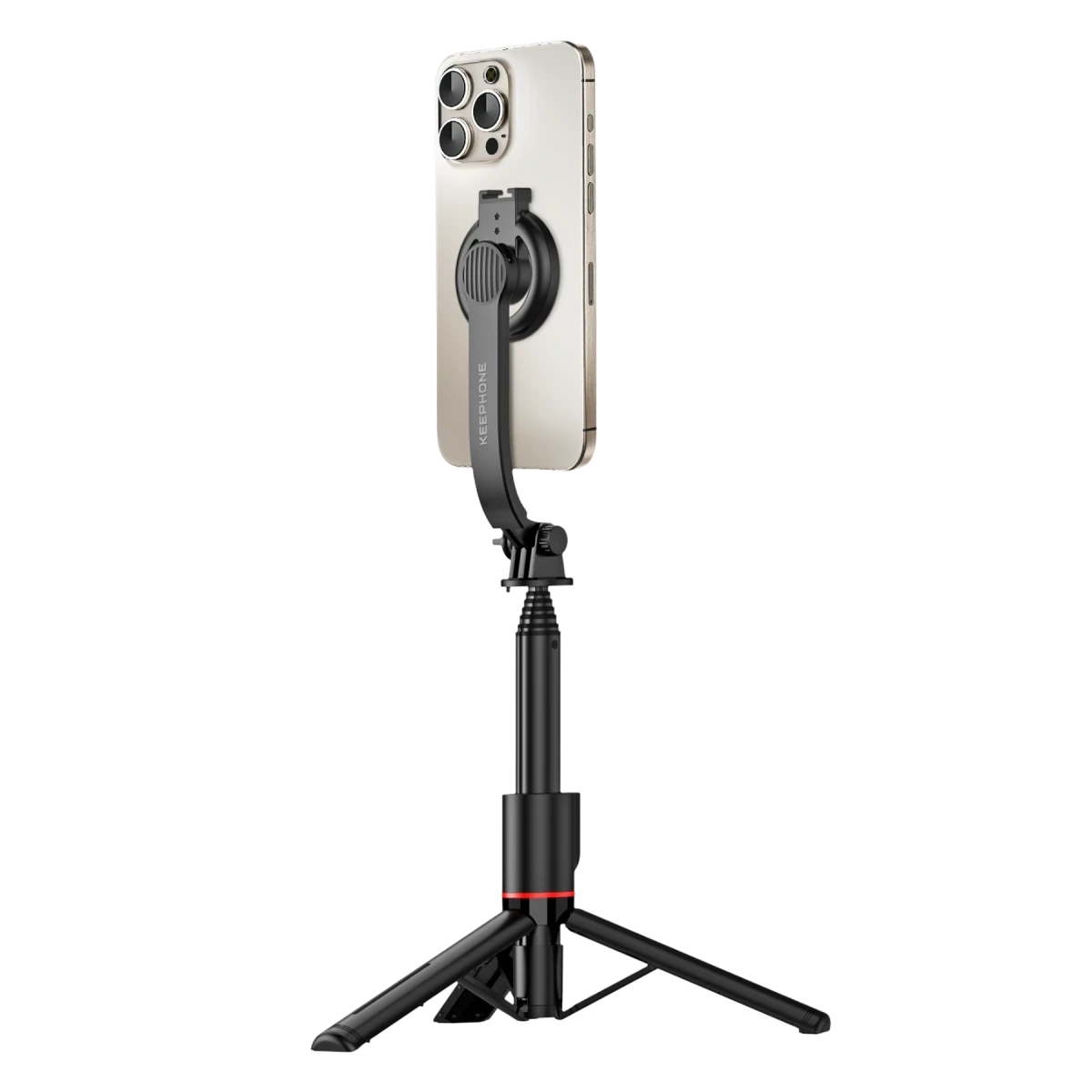 Keephone KP-LA04 MagSelfy 360 Derece Ayarlanabilir Magsafe Özellikli 104.5cm BT Selfie Gimbal - Siyah