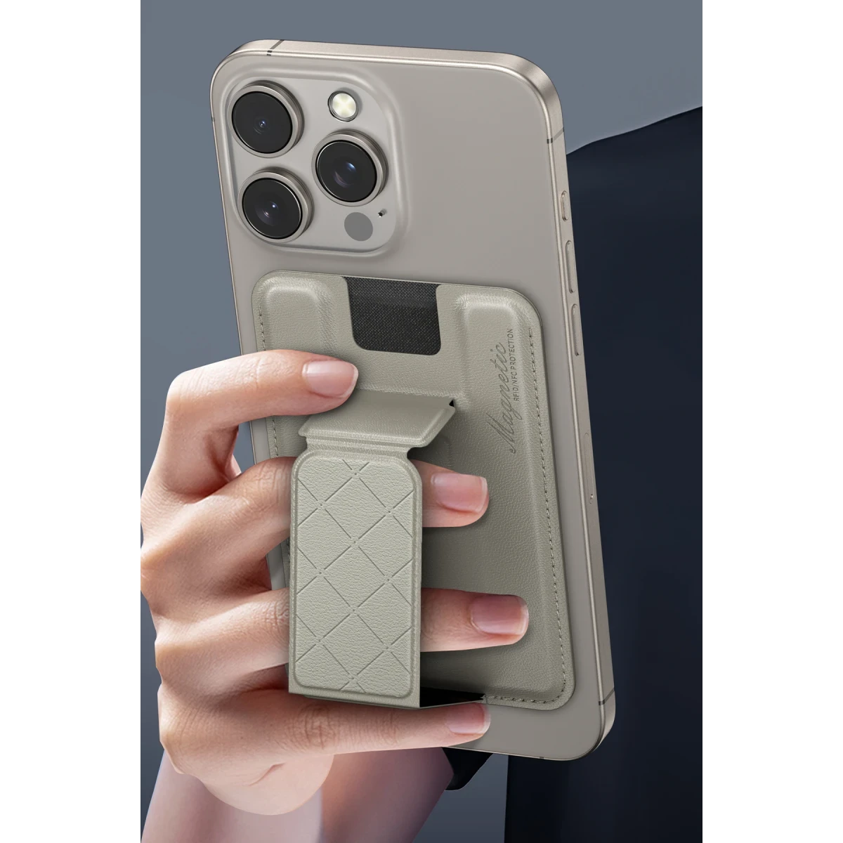 Keephone Milan Stant Özellikli Magsafe Kartlık - Titan Gri